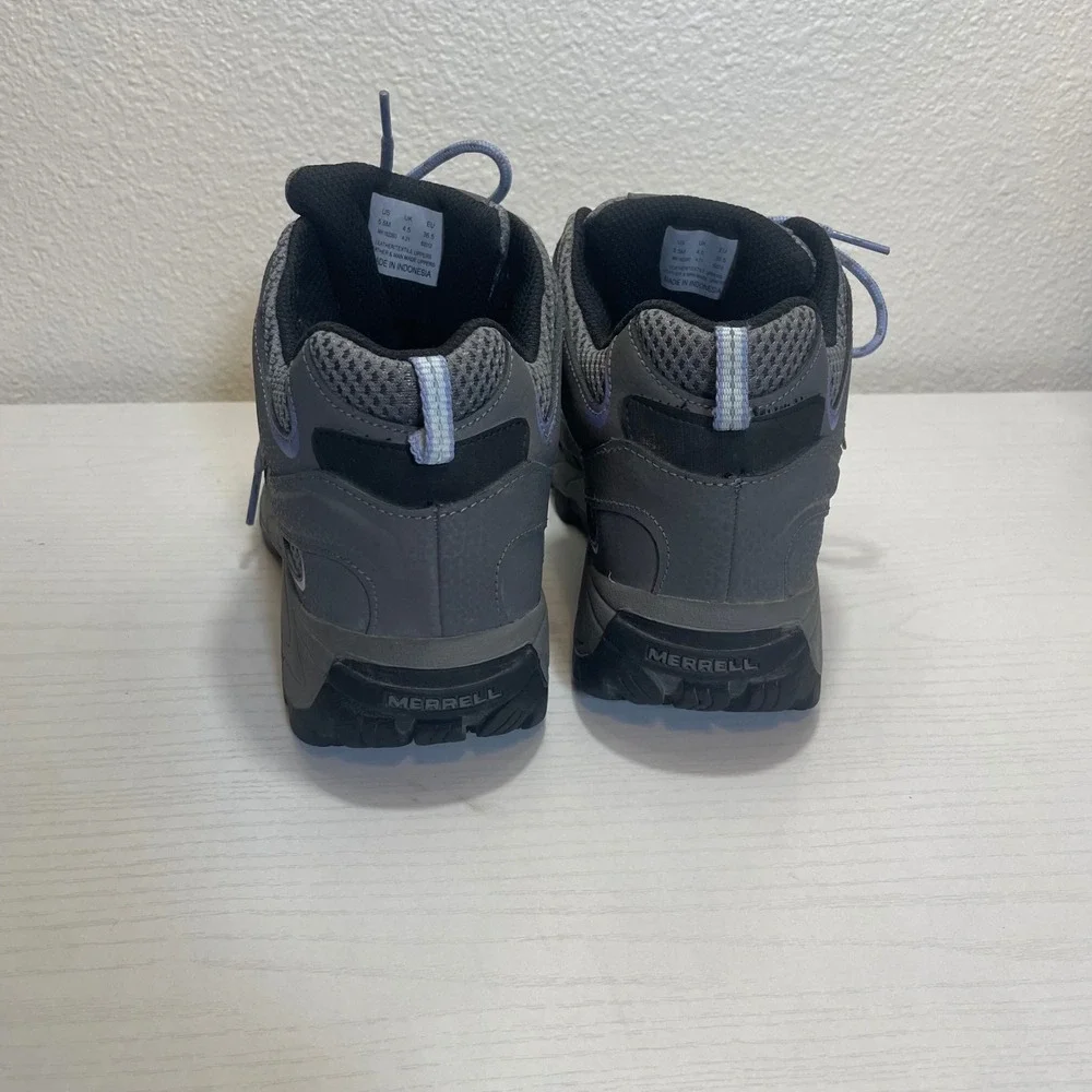 Merrell Moab 2 Mid Waterproof Hiking Boots Women's Size 5.5M Gray‎ Purple - Picture 8 of 8